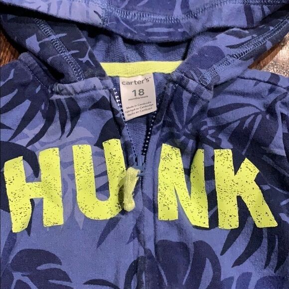 CARTER'S carters 18 M boys zip up hoodie - Picture 2 of 4